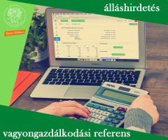 Álláshirdetés vagyongazdálkodási referens munkakör betöltésére