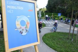 Európai Mobilitási Hét feliratú tábla