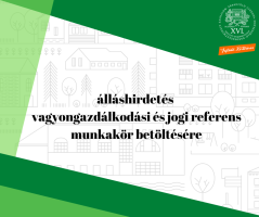 Álláshirdetés vagyongazdálkodási és jogi referens munkakör betöltésére