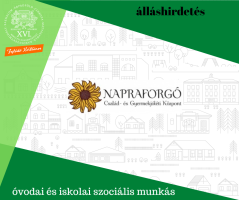 Álláshirdetés óvodai és iskolai szociális munkás munkakörbe.