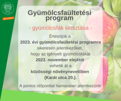 gyümölcsfaültetési program