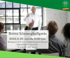 Közmeghallgatást tart a Roma Önkormányzat