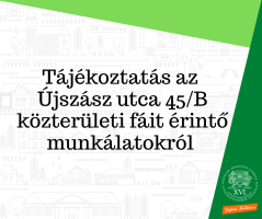 Tájékoztatás az  Újszász utca 45/B közterületi fáit érintő munkálatokról