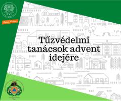 A kreatívon olvasható felirat: Tűzvédelmi tanácsok advent idejére