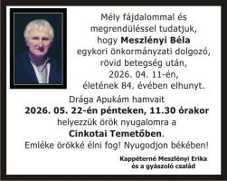 gyászjelentés Meszlényi Béla