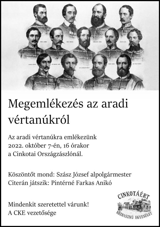 Megemlékezés az aradi vértanúkról