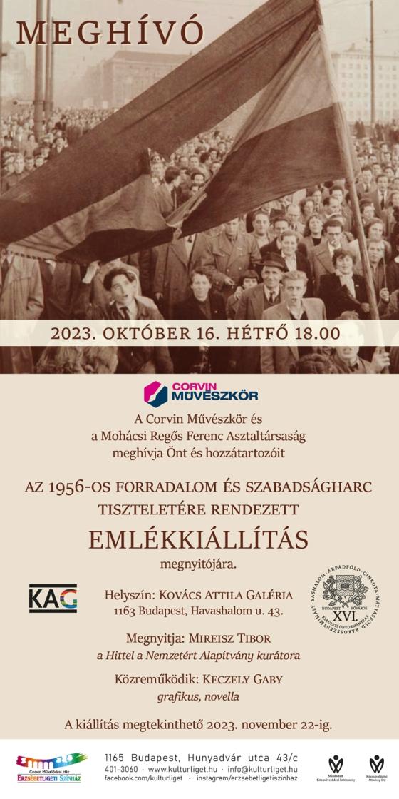 Emlékkiállítás az 1956-os forradalom és szabadságharc tiszteletére