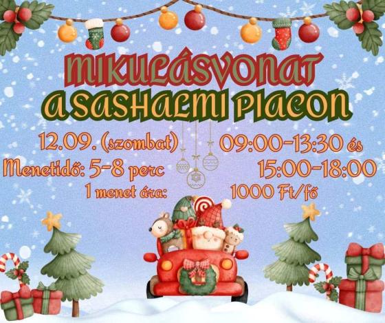 Mikulás-vonat a Sashalmi Piacon