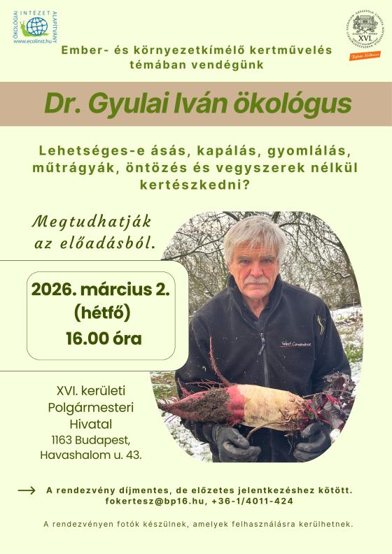 Dr. Gyulai Iván ökológus előadása plakát
