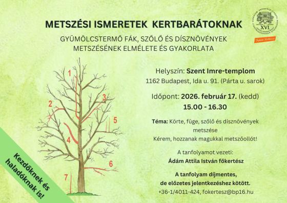 Metszési ismeretek kertbarátoknak - gyümölcstermő fák, szőlő és dísznövények Metszésének elmélete és gyakorlata- plakát