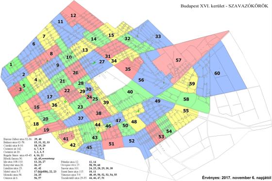 Kerületi térkép a szavazókörökről