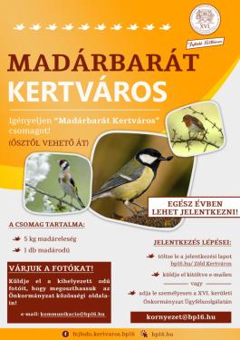 madárbarát kertváros plakát
