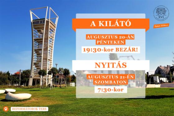 tájékoztatás a kilátó zárásáról