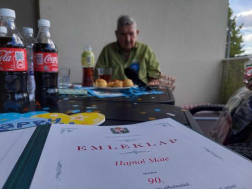 Hajnal Máté köszöntése 90. születésnapja alkalmából.