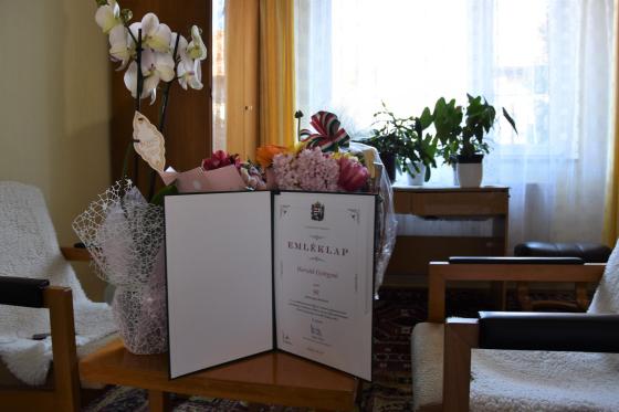 A 90 éves Erzsi néni köszöntése.