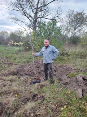 Ádám Attila a XVI. Önkormányzat főkertésze a Csobaj-bányai faültetésen