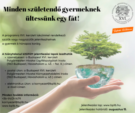 Minden születendő gyermeknek ültessünk egy fát