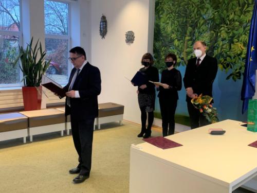 Kovács Péter polgármester beszédet mond