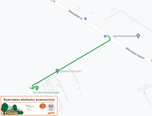 térkép a bökényföldi közösségi komposztálóhoz