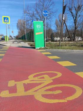 biciklisáv felfestése