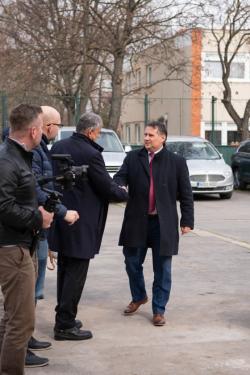 Kovács Péter polgármester érkezése.