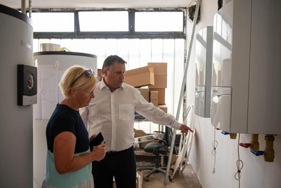 Kovács Péter polgármester és Simon Marian a bejáráson