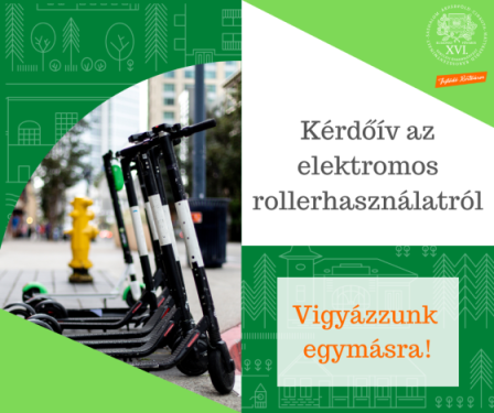 Kérdőív az elektromos rollerek használatáról.