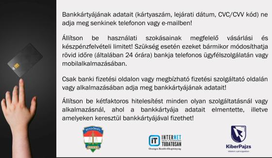 Rendőrségi felhívás az internetes csalások ellen.