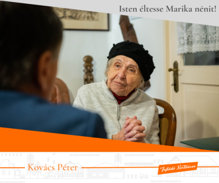 Marika néni és Kovács Péter polgármester