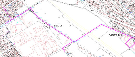 Csatolt térképrészlet a munkavégzések helyszínével.