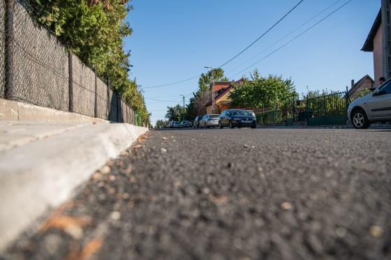 a felújított utca szakasz