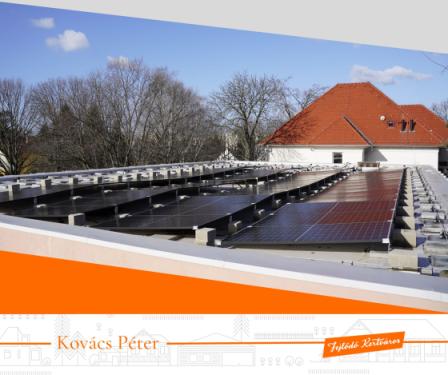 Napelemek a Mátyásföldi Fecskefészek Óvoda Baross Gábor utcai telephelyének tetején