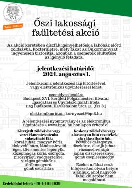 Őszi lakossági faültetési akció plakát