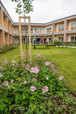 Az Idősek Otthona belső udvara