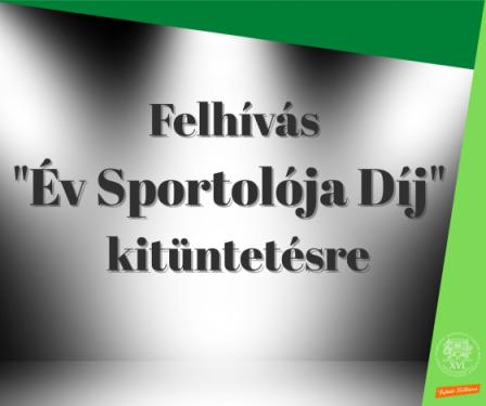 Felhívás &quot;Év Sportolója Díj&quot; adományozására
