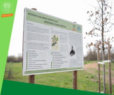 A kreatívon az arborétumnál kihelyezett tájékoztató tábla látható