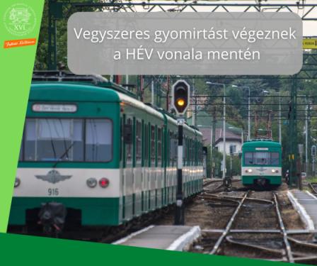 Vegyszeres gyomirtást végeznek  a HÉV vonala mentén - két HÉV-szerelvény közlekedik