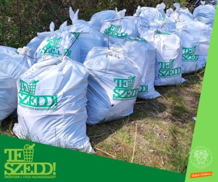 A kreatívon található felirat: TeSzedd!