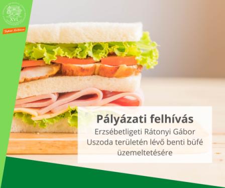 Pályázati felhívás Erzsébetligeti Rátonyi Gábor Uszoda területén lévő benti büfé üzemeltetésére