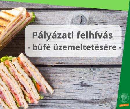 Pályázati felhívás - büfé üzemeltetésére plakát