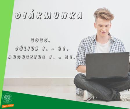 Diákmunka 2025.  július 1. - 31. augusztus 1. - 31. - egy gyerek laptopozik törökülésben