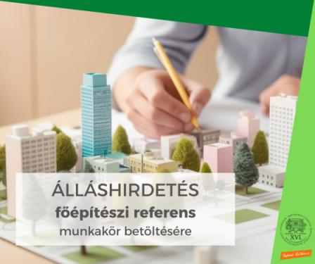 Főépítészi referens munkakör betöltésére várja jelentkezéseket a Polgármesteri Hivatal