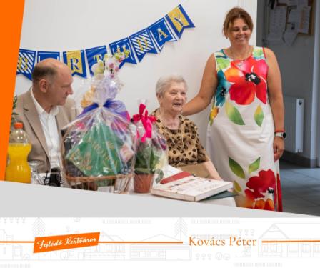 Sziron Istvánnét köszöntötték kilencvenedik születésnapja alkalmából