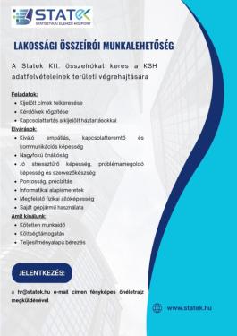 Lakossági összeírói munkalehetőség
