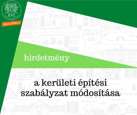 a kerületi építési szabályzat módosítása  hirdetmény