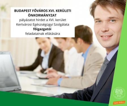 BUDAPEST FŐVÁROS XVI. KERÜLETI ÖNKORMÁNYZAT  pályázatot hirdet a XVI. kerület Kertvárosi Egészségügyi Szolgálata főigazgatói  feladatainak ellátására