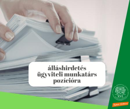 álláshirdetés ügyviteli munkatárs pozícióra